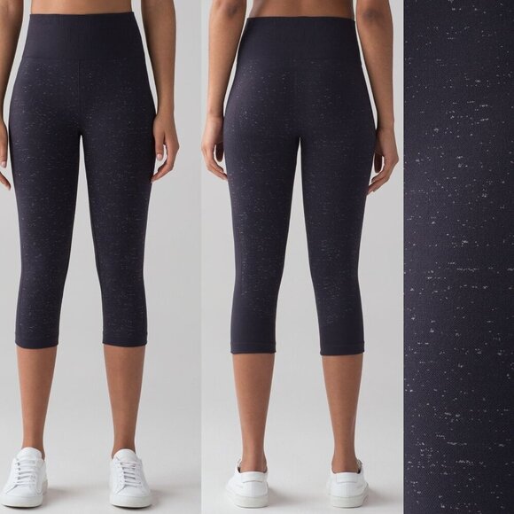 Lululemon Free To Flow Crop Leggings Speckled Purple 21867 - Picture 1 of 11
